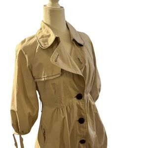 Katie Women's Cream Peplum Style Trench Coat Size Small